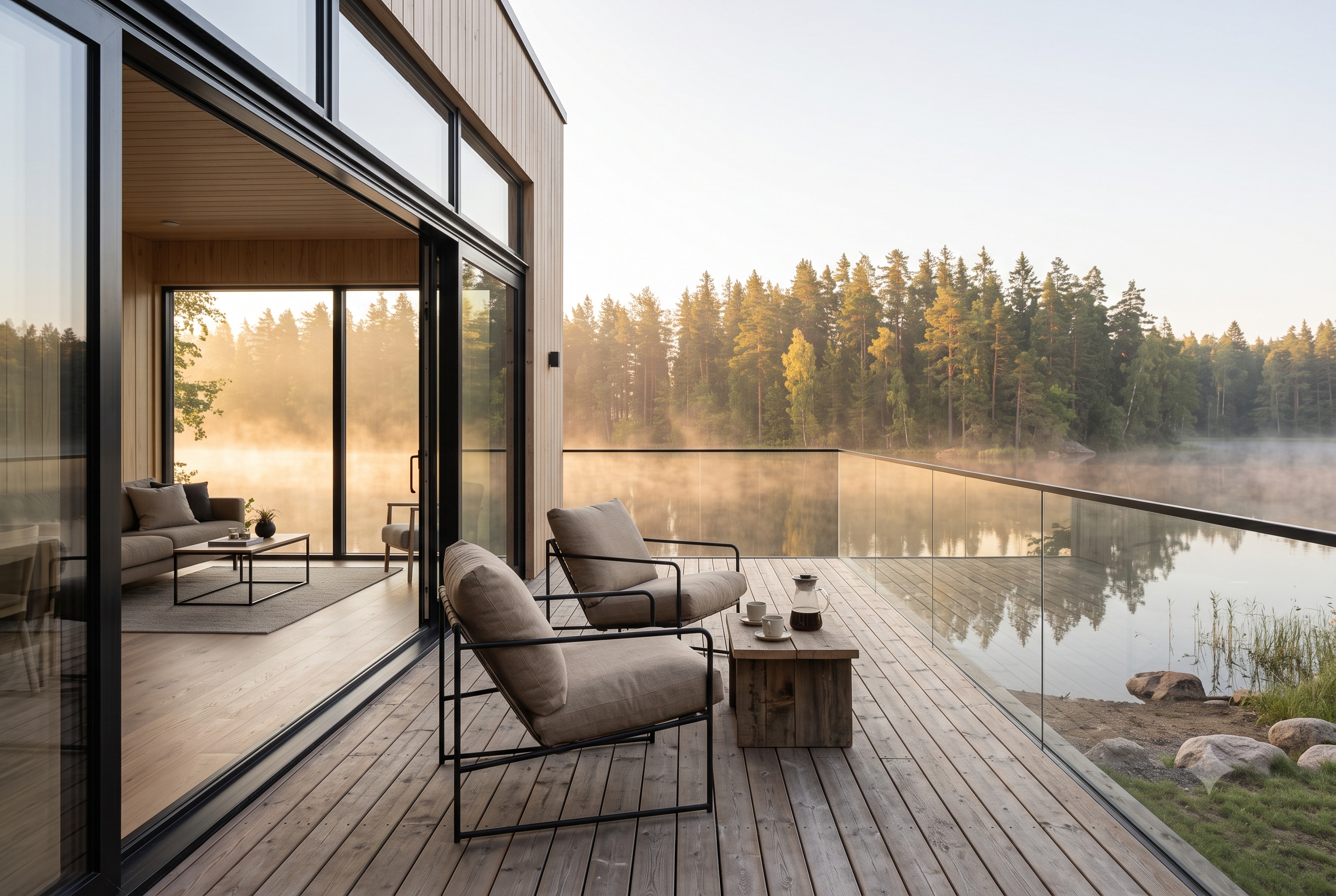 Lakefront deck view