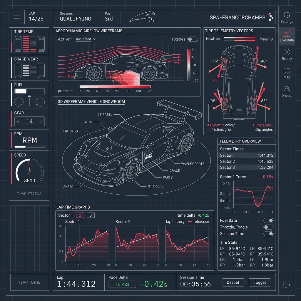 Apex Motorsport CAD Telemetry Wireframe